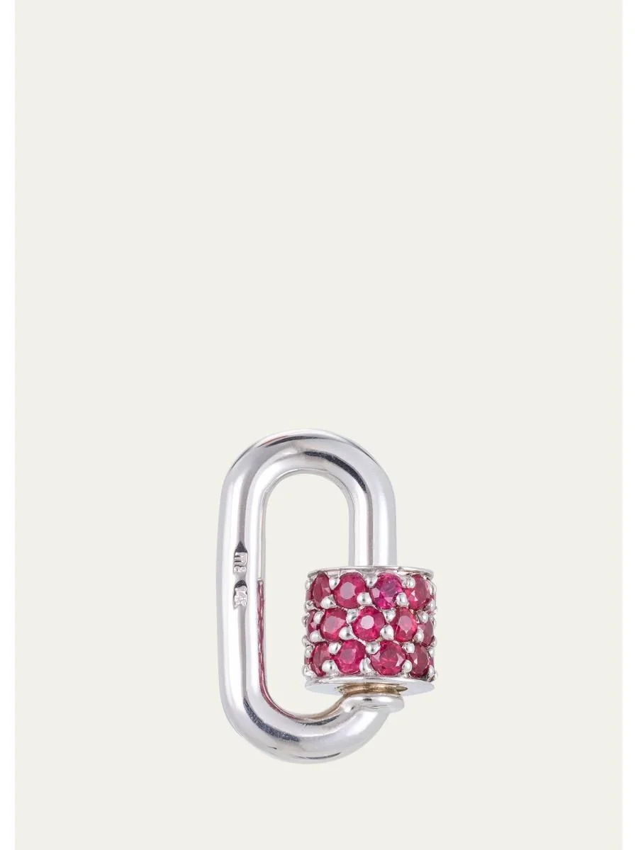 Stoned Chubby Babylock in 14K White Gold with Rubies - 1