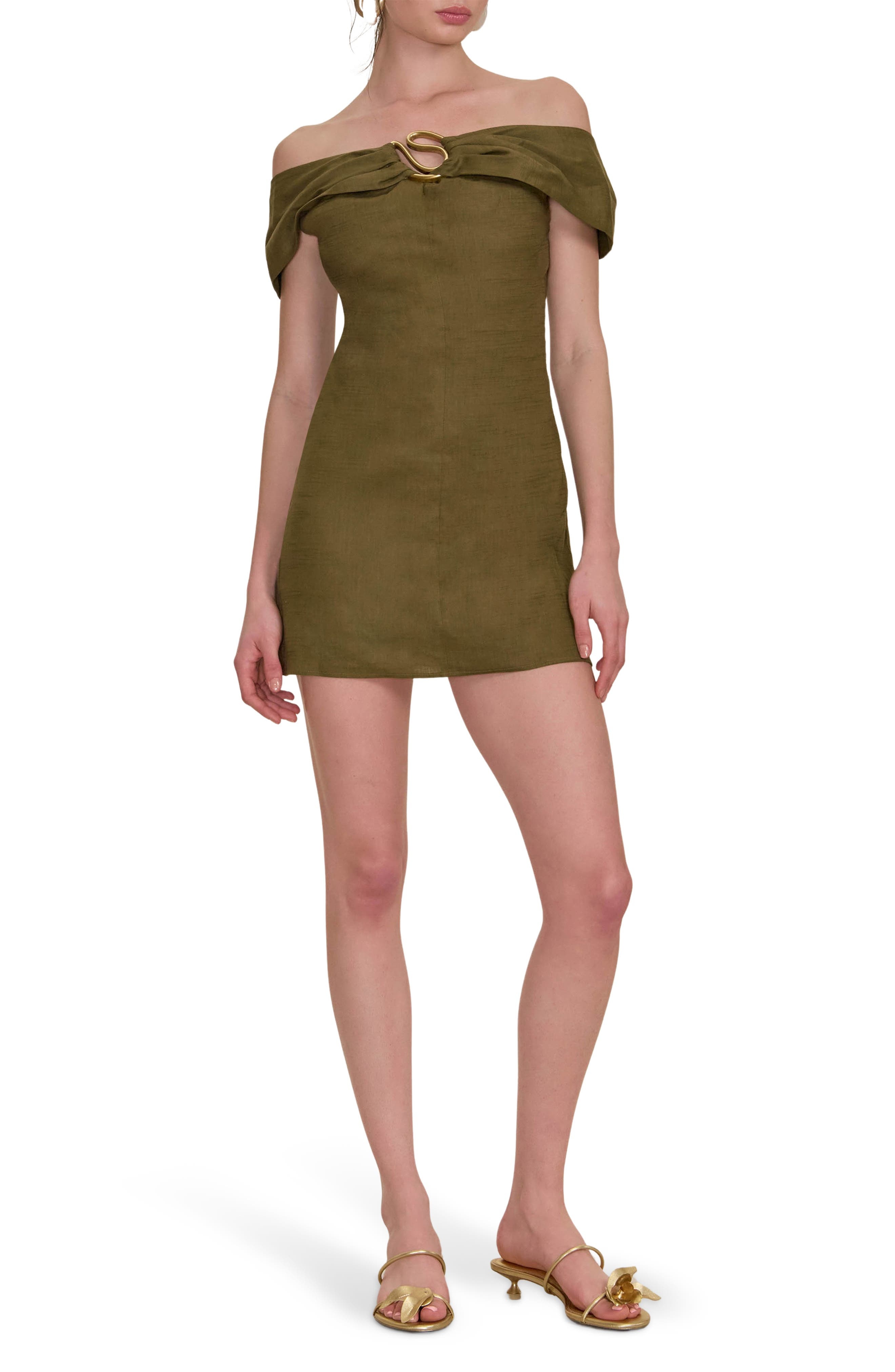 Cult Gaia Sawyer Off the Shoulder Minidress in Nymph at Nordstrom - 1
