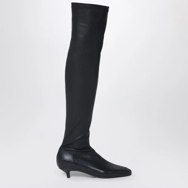 Day knee-high boots in black nappa leather - 1