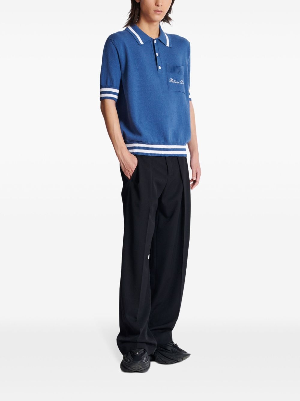 embroidered logo polo shirt - 3