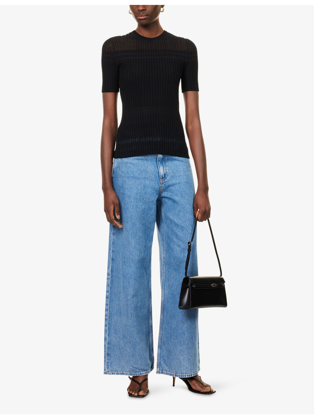 Compact Ribbed Knitted Top - 2