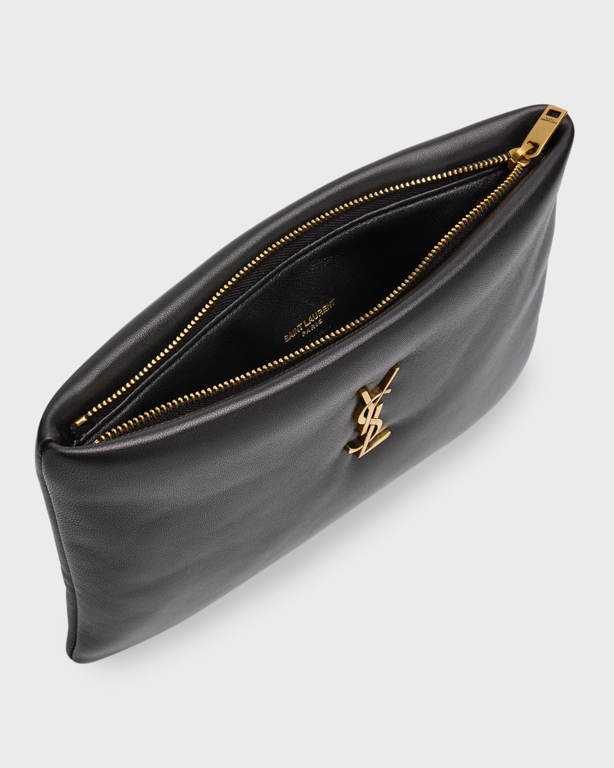 Calypso Small YSL Clutch Bag in Smooth Padded Leather - 4