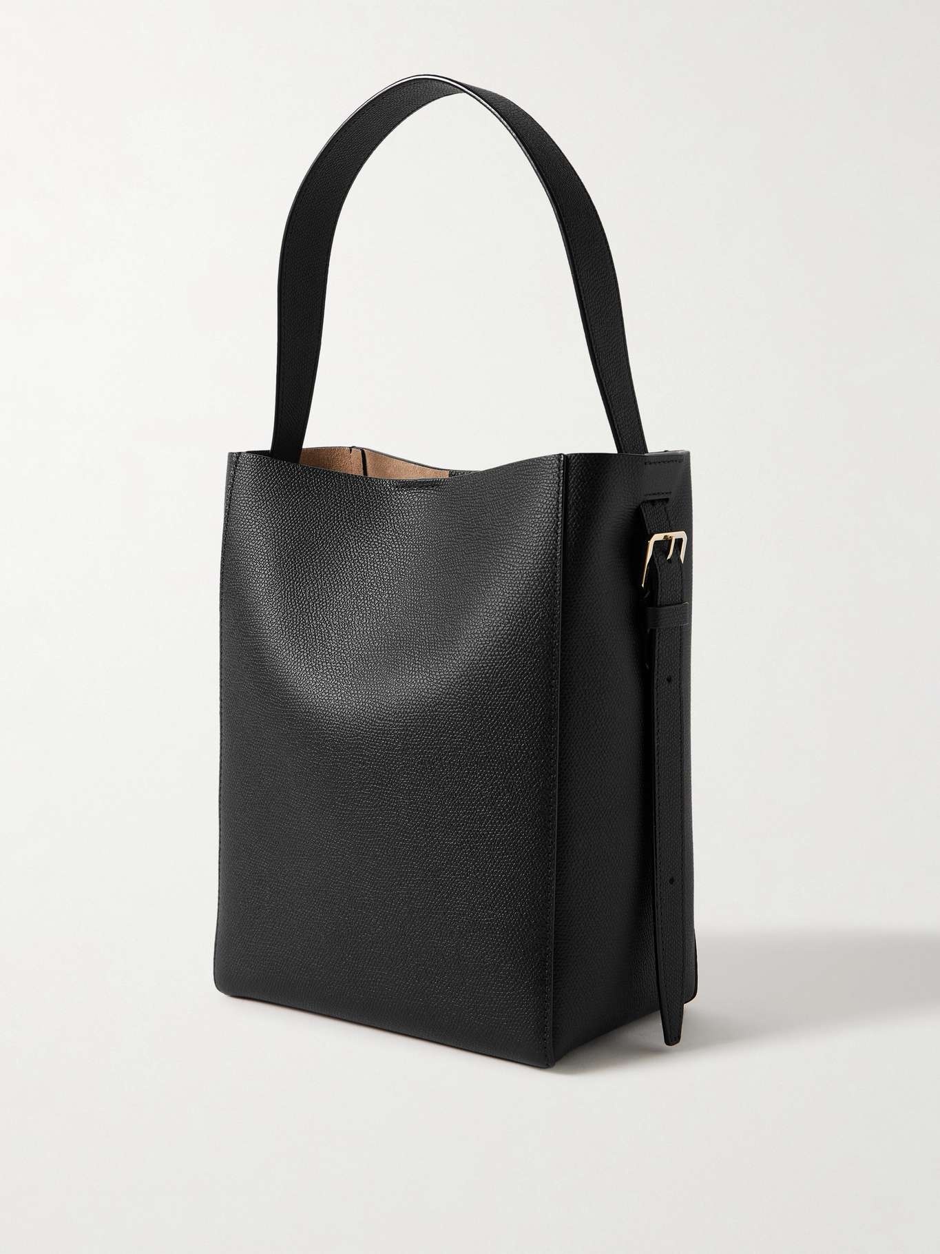Small textured-leather bucket bag Black - 3