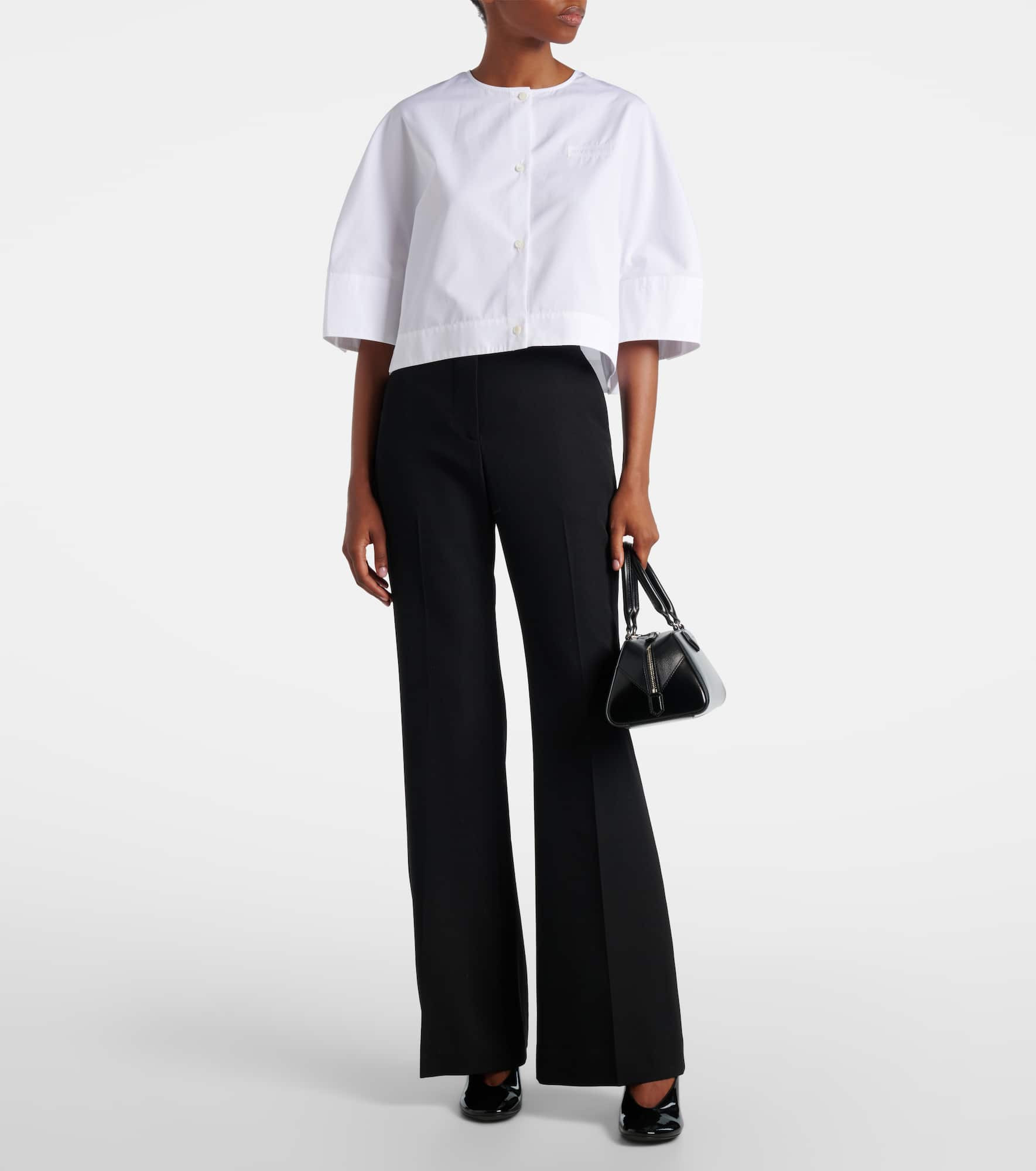 Mid-rise wool flared pants - 2