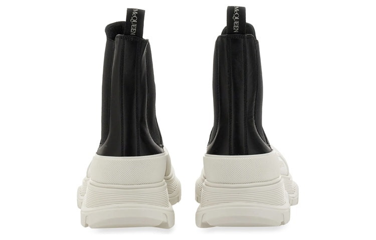 Alexander McQueen Leather Chunky Chelsea Boots 'Black White' 705672WHZ611071 - 3