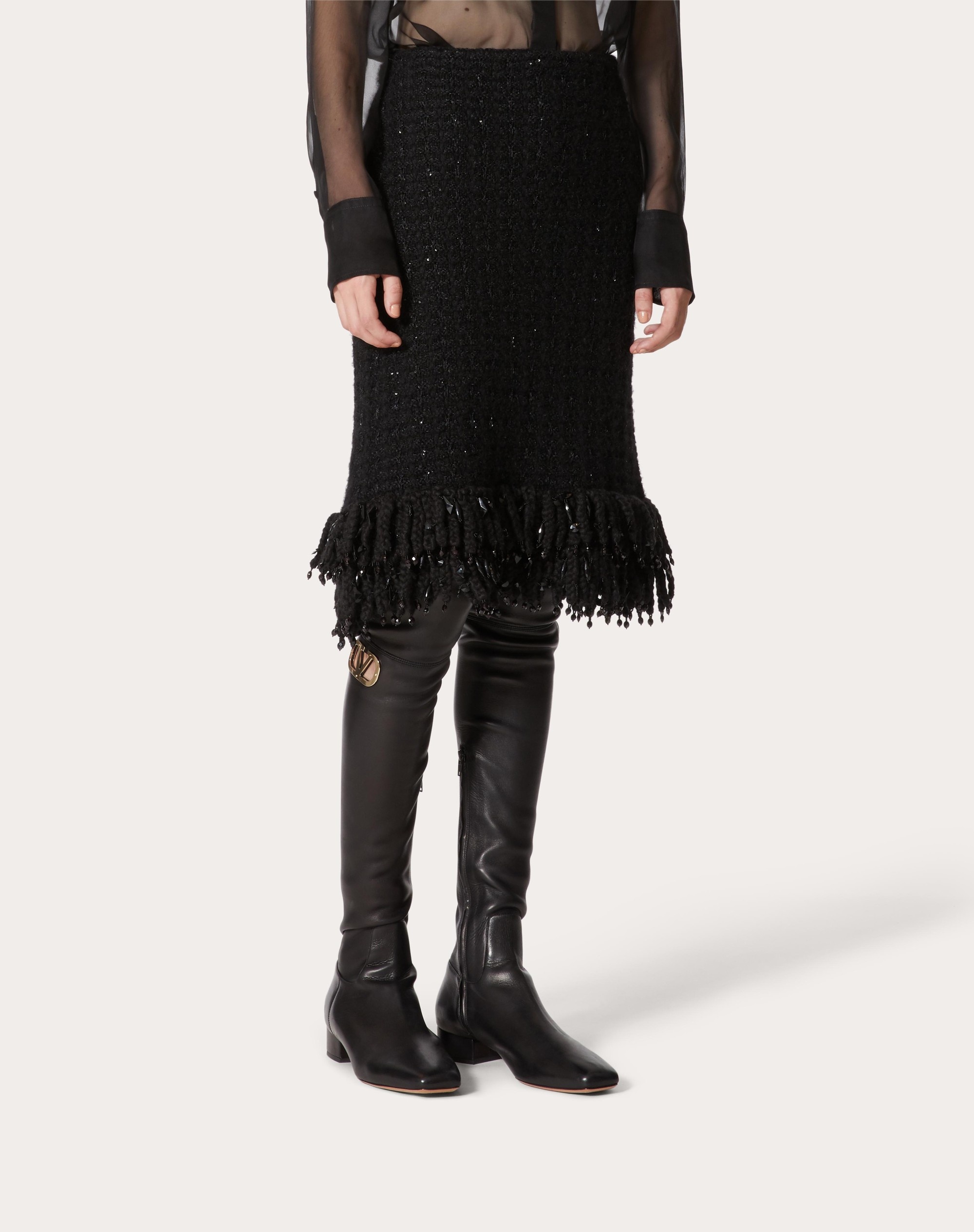 EMBROIDERED MOHAIR SKIRT - 3
