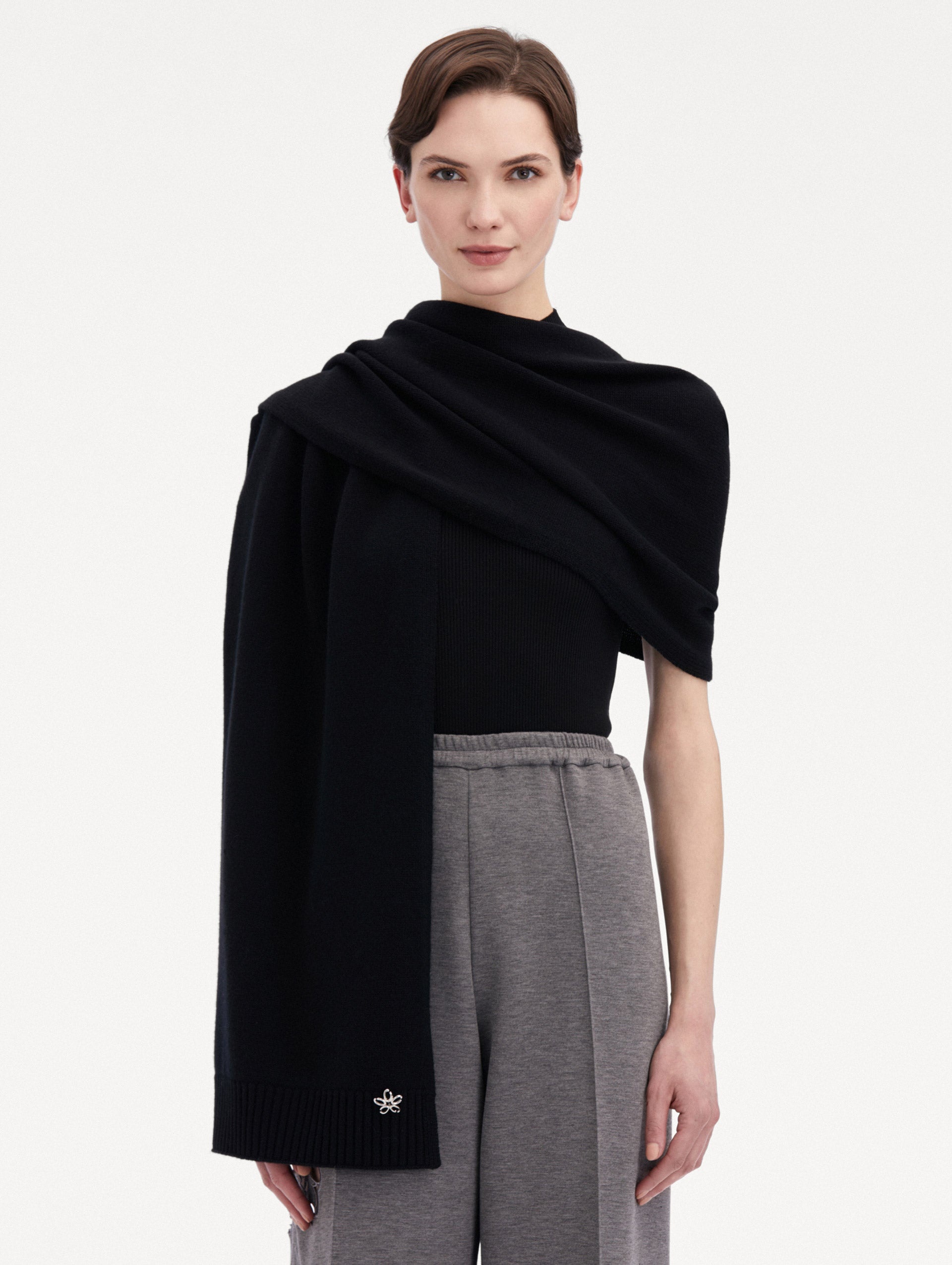 O FLOWER CASHMERE SCARF - 4