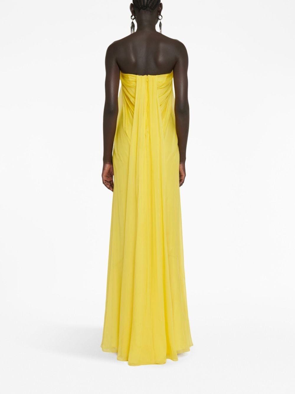 chiffon bustier maxi dress - 4