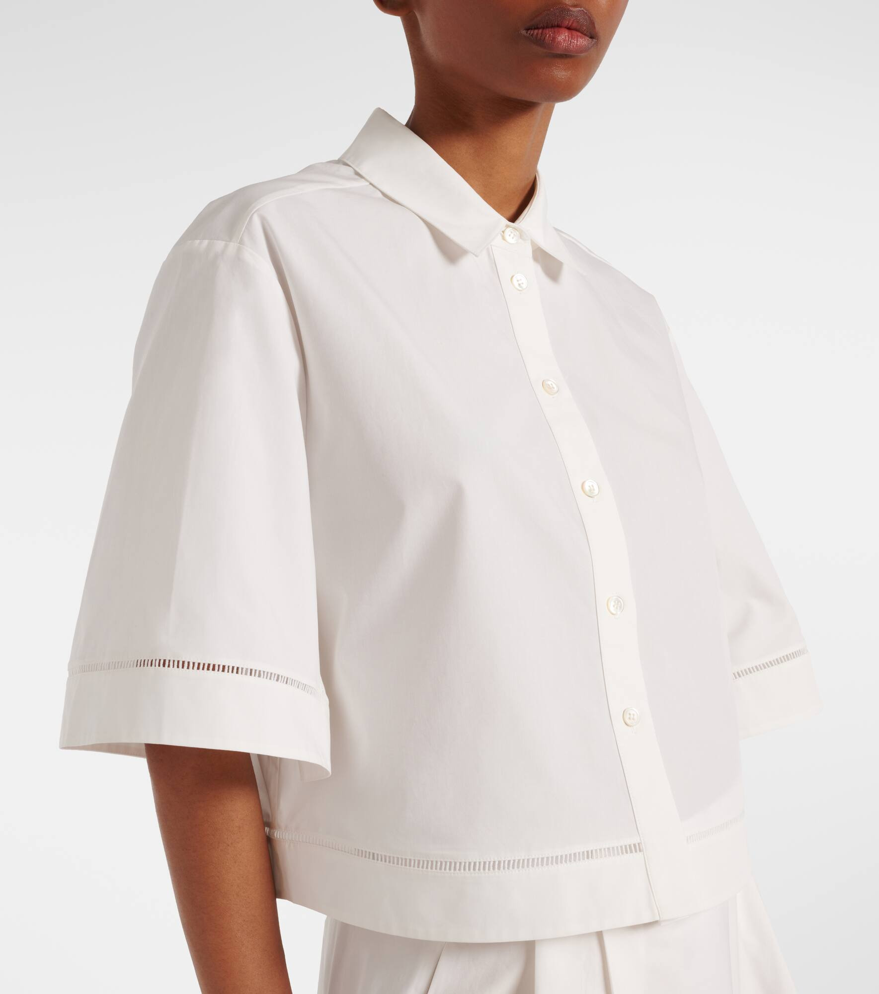 Embroidered cotton poplin shirt - 5