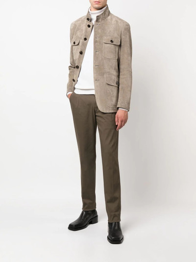 TOM FORD high-neck suede jacket outlook