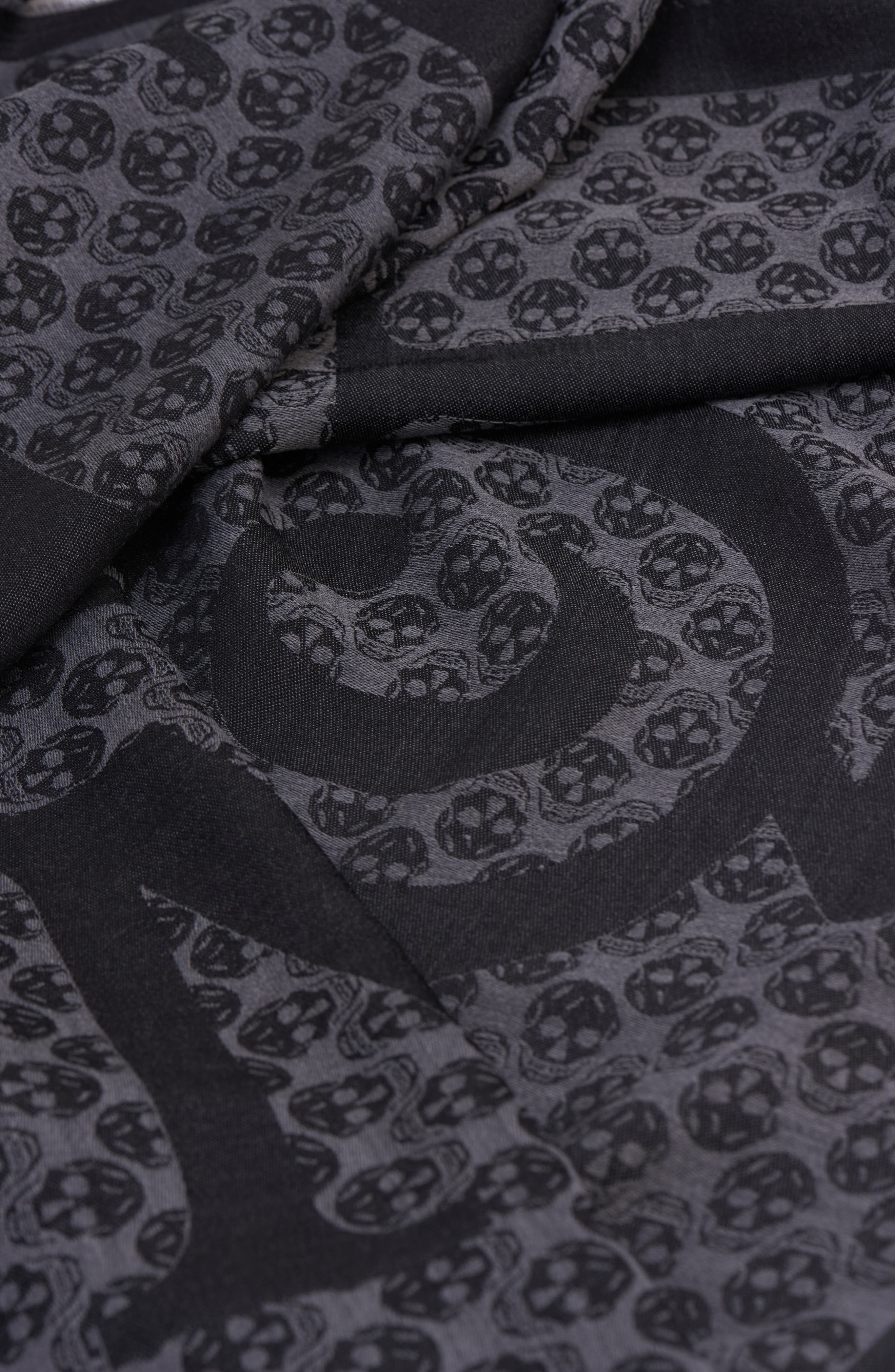 McQueen Multilogo Wool Scarf in Grey/Dark Grey at Nordstrom - 3