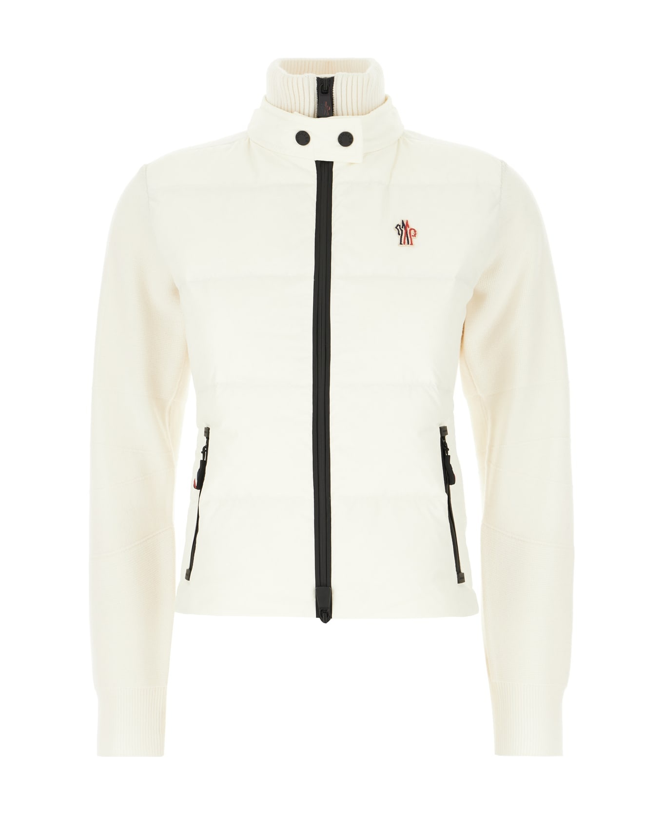 【送料&関税込】Moncler Grenoble Embroidered Wool Blend Tric Moncler Grenoble White Wool Blend Tricot Cardigan | italist