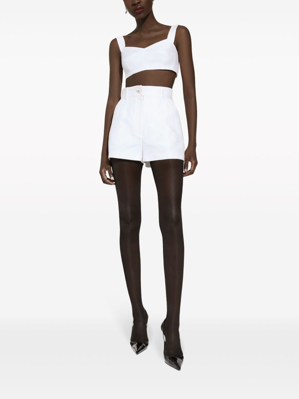 DG jacquard cropped top - 2