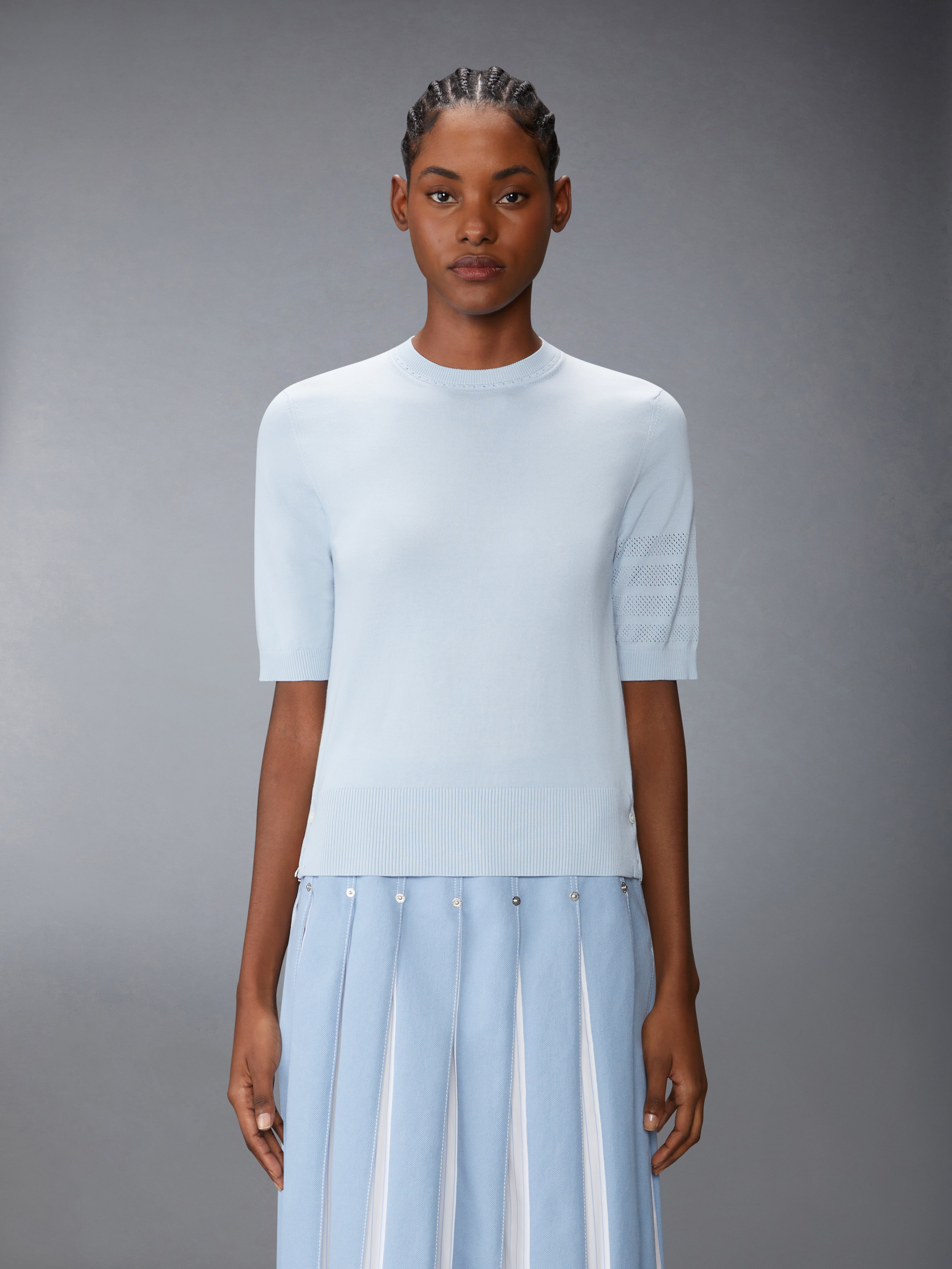 JERSEY STITCH POINTELLE 4-BAR TEE - 2