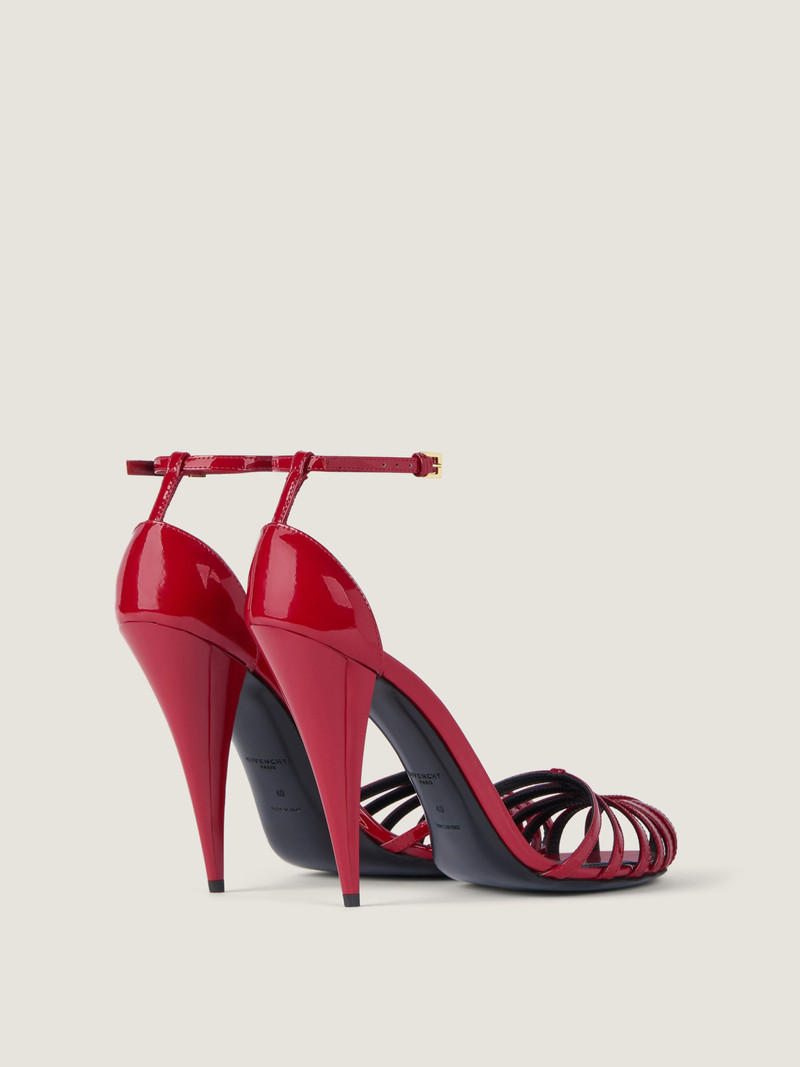 CAGE HEELED SANDALS IN PATENT LEATHER 4