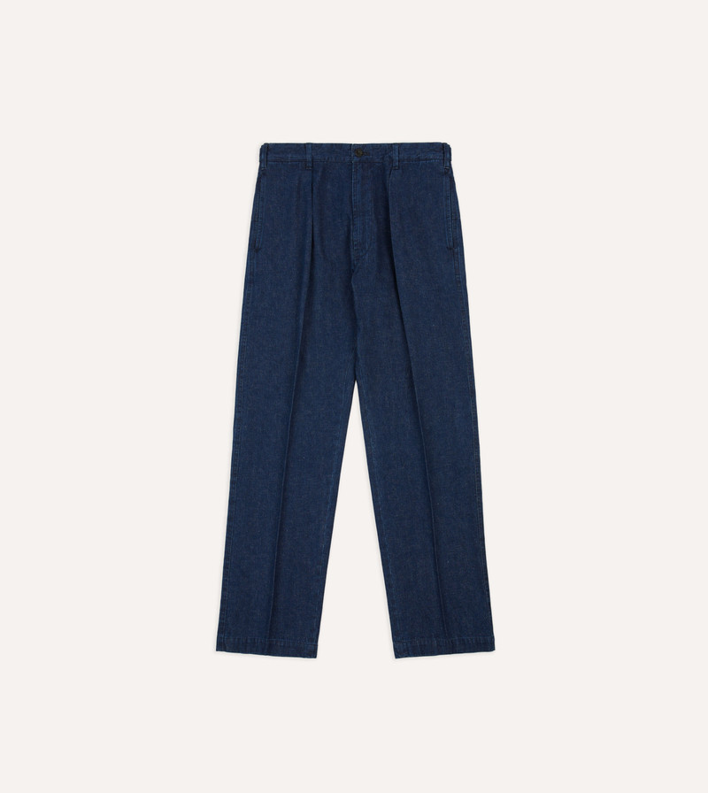 Indigo Cotton-Linen Games Trousers - 1