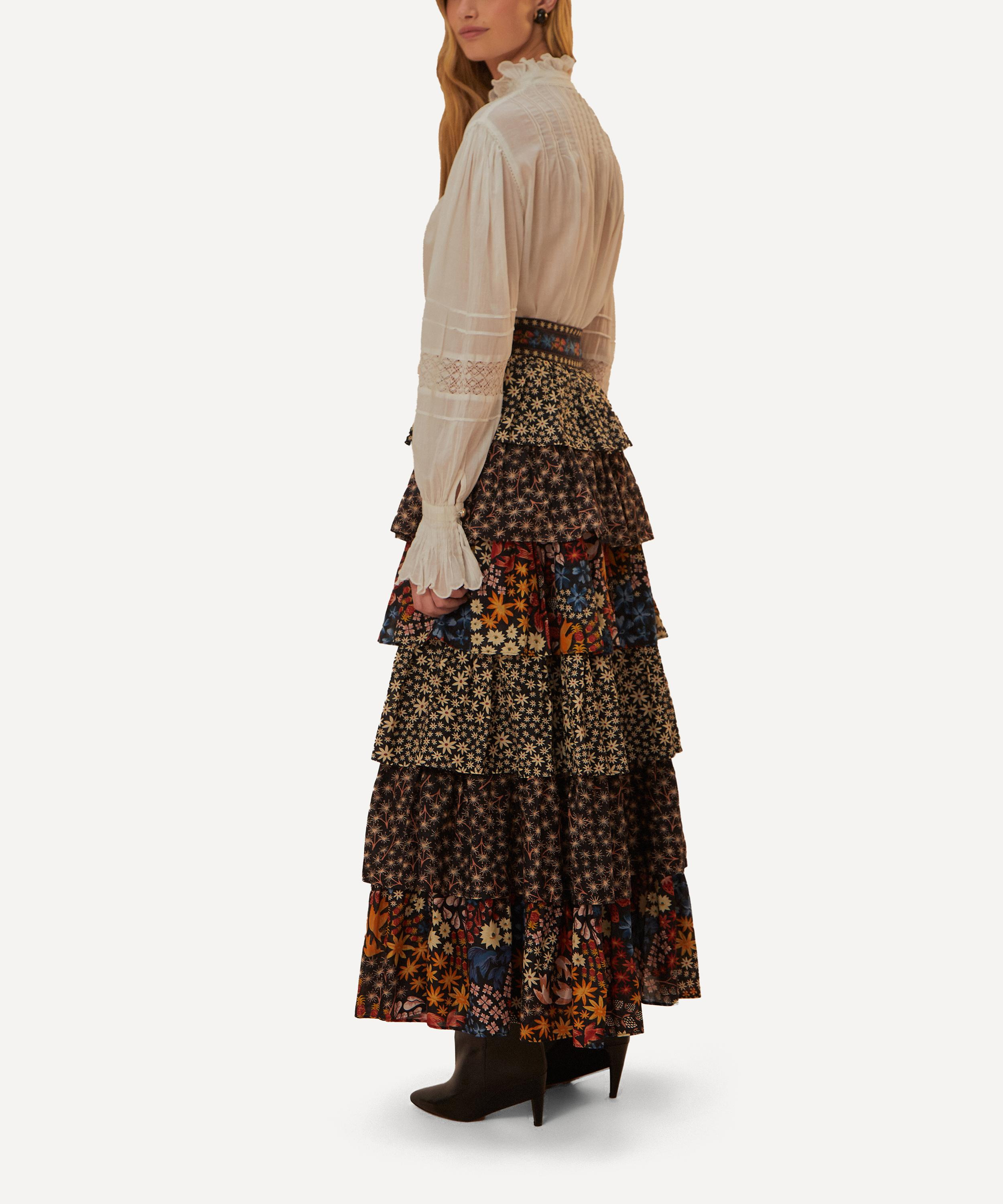 Black Jujus Garden Midi Skirt - 3