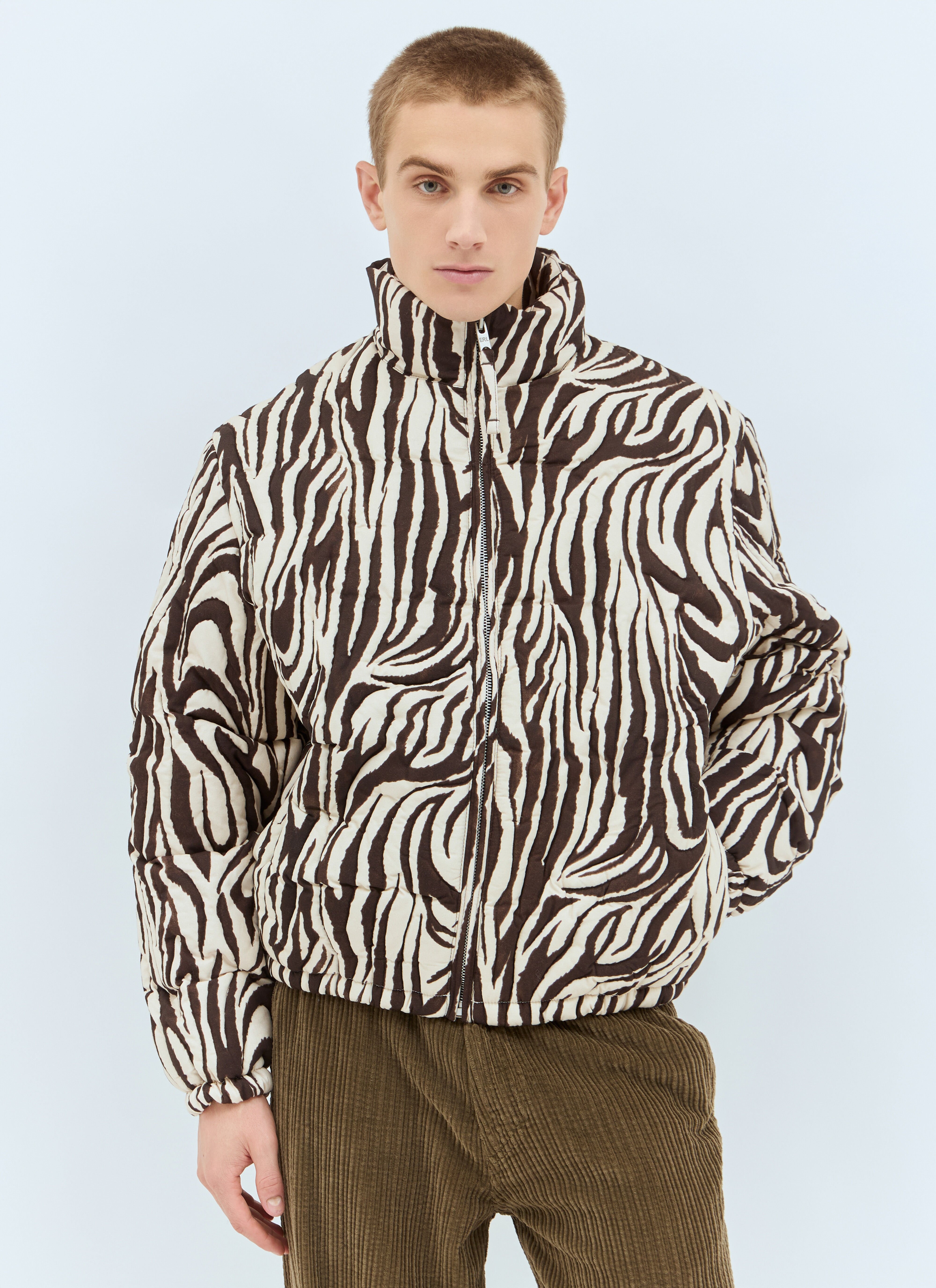 Zebra Quilted Puffer Jacket - 1