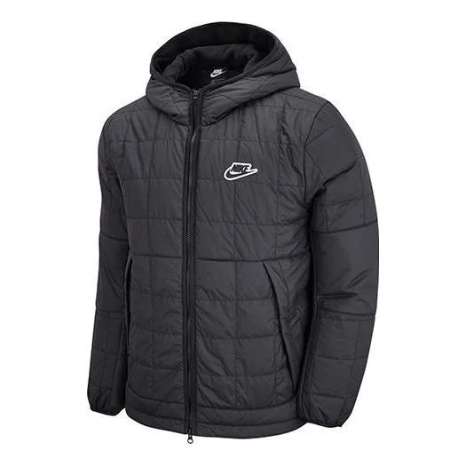 Men's Nike Synthetic-fill Fleece-lined Logo Hooded Long Sleeves Jacket Black DJ0434-010 - 1