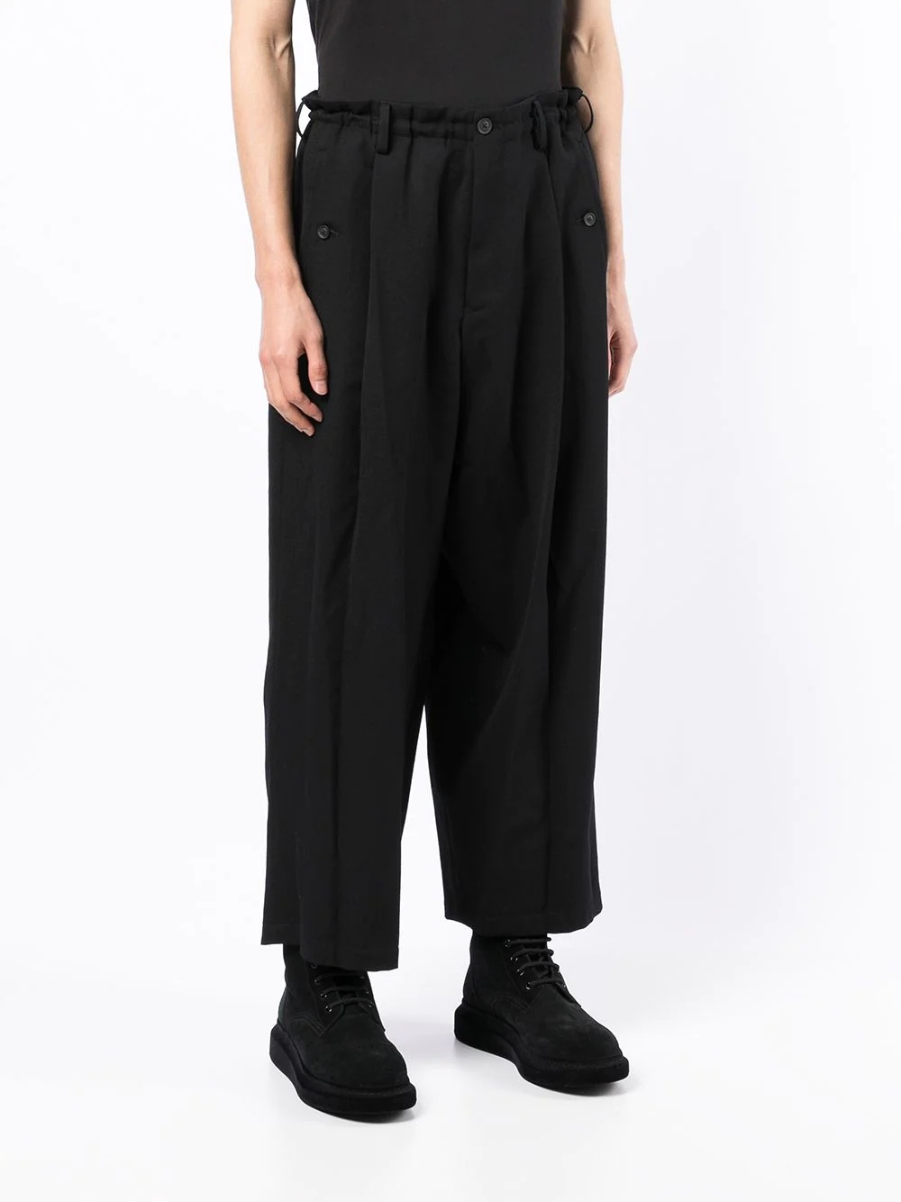 box-pleat wide-leg trousers - 3