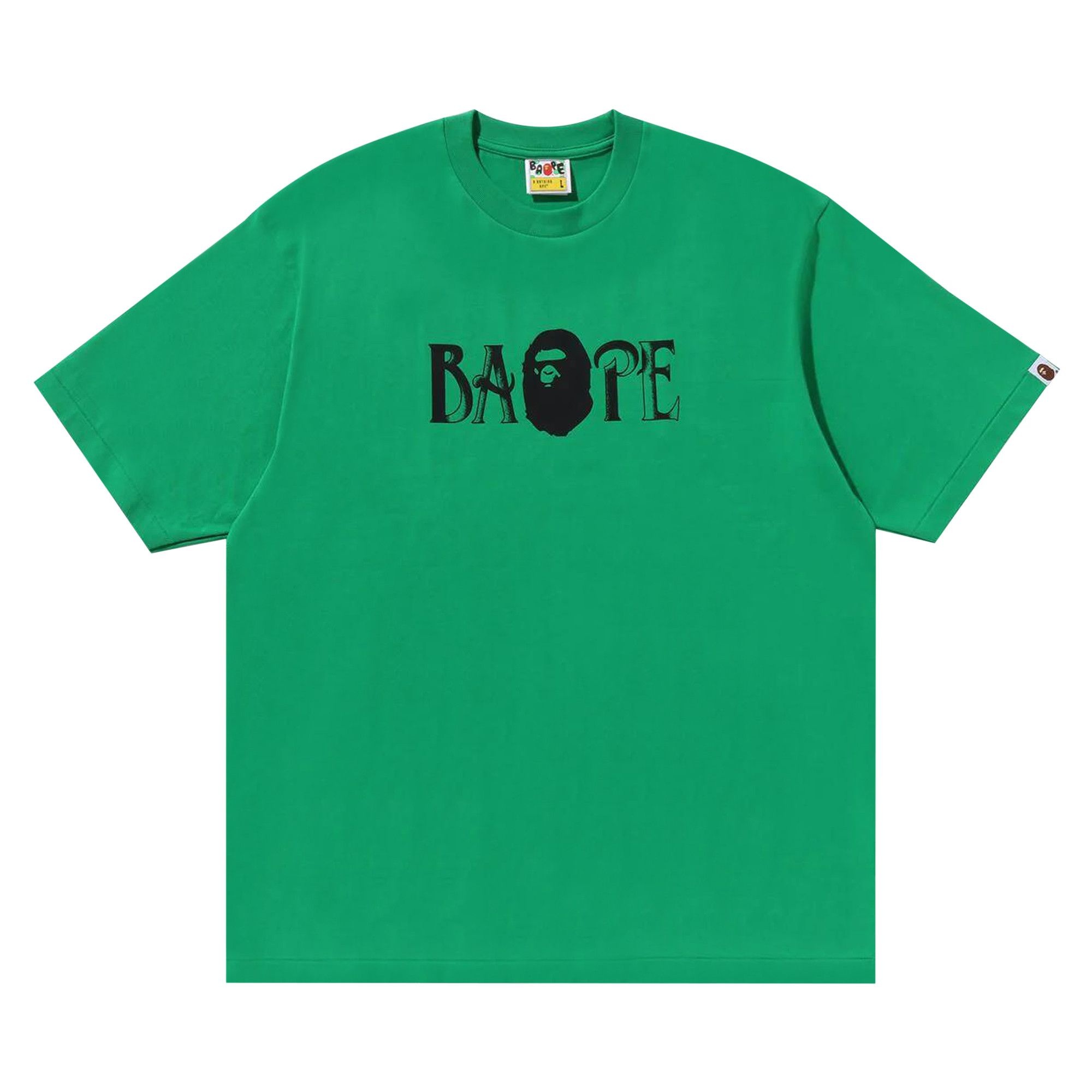 BAPE Screen Print Logo Relaxed Fit Tee 'Green' - 1