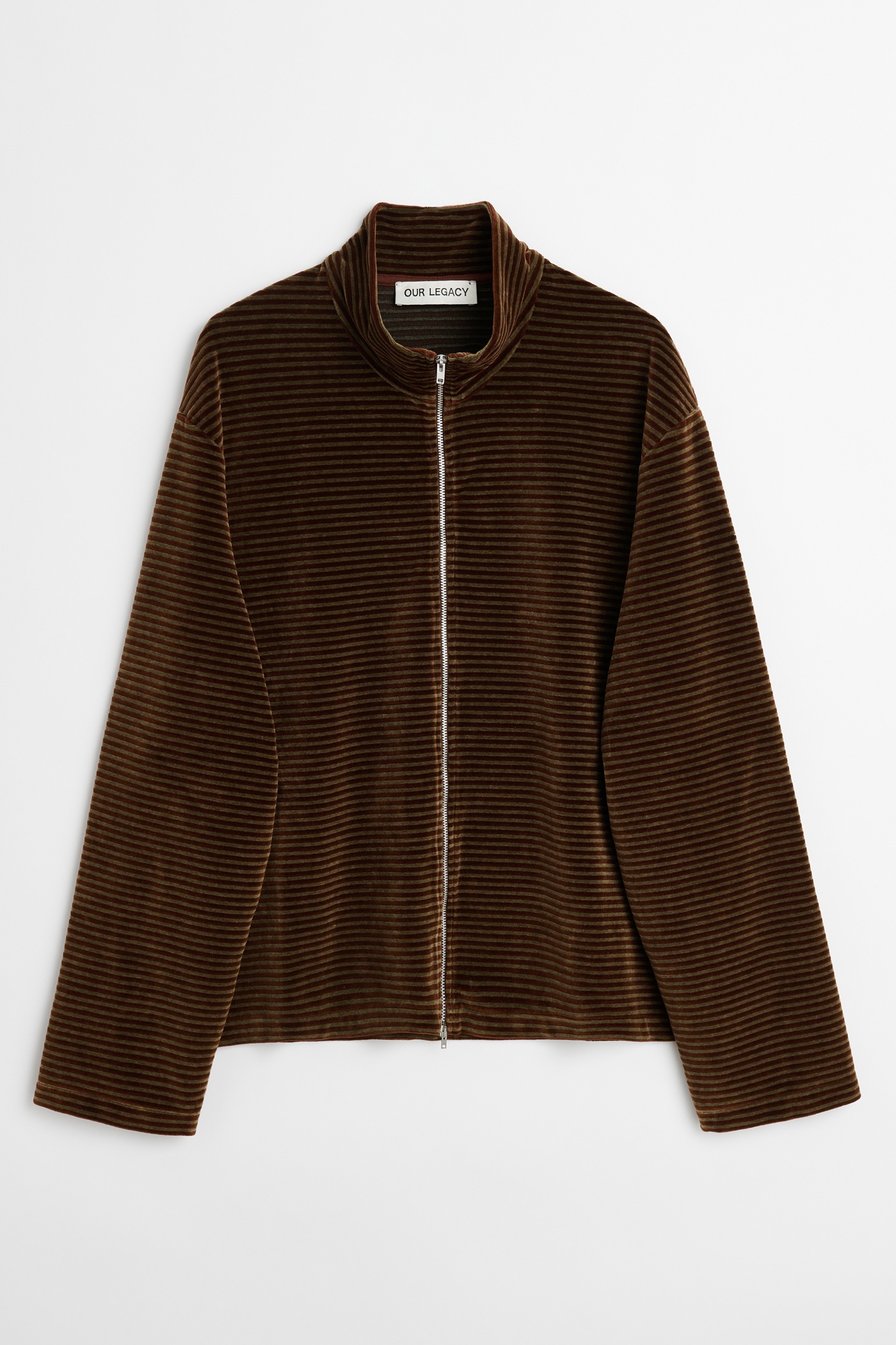 Shrunken Fullzip Polo Scoobie Stripe Velour - 1