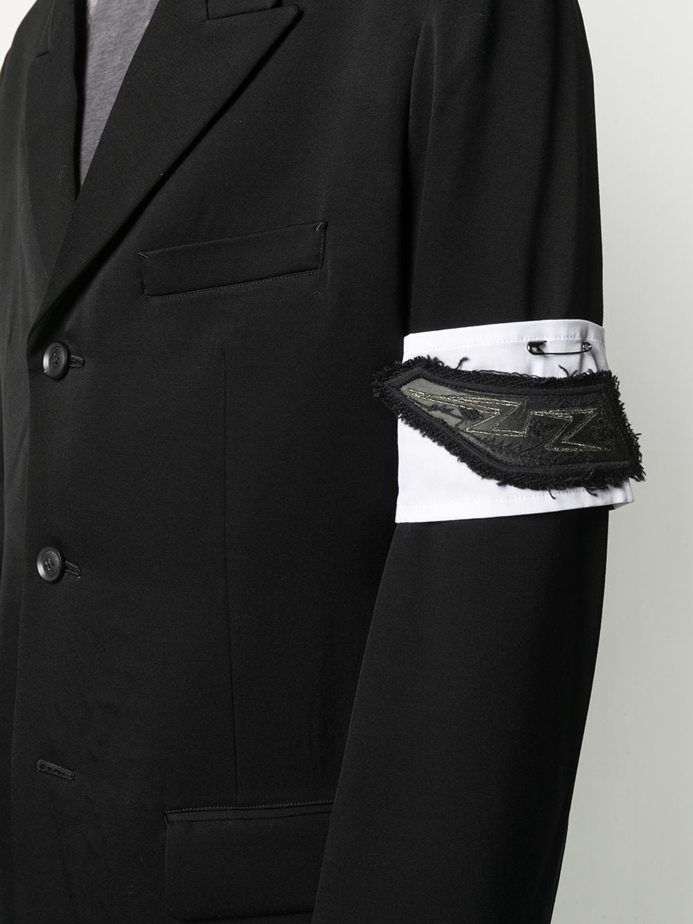 single-breasted patch-detail blazer - 5