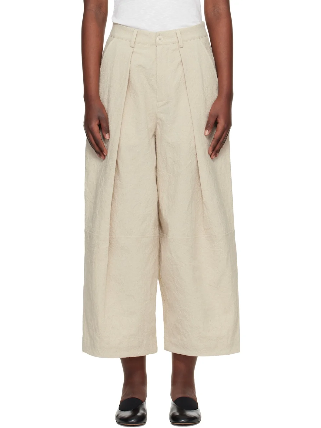 Beige Deadbeat Trousers - 1