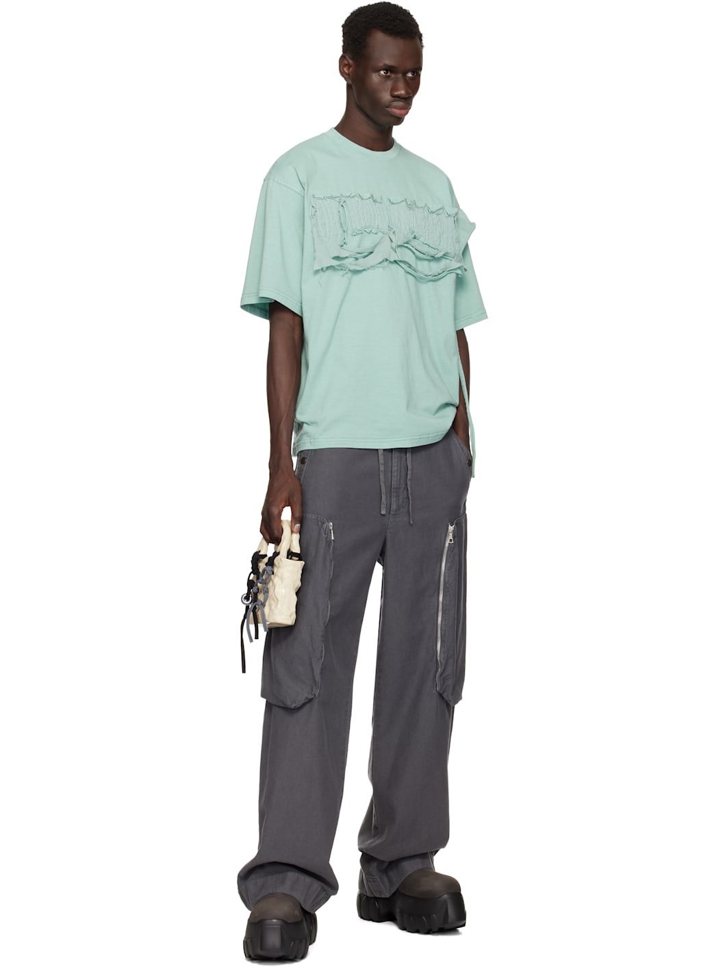 Blue Distressed Oversized T-shirt - 4