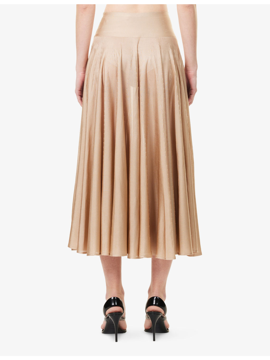 Flared Fine-Knit Maxi Skirt - 4