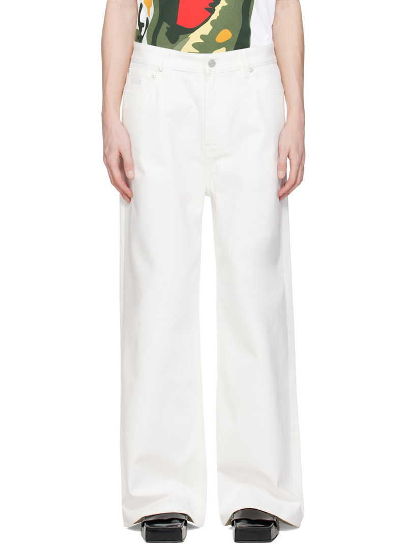 White Runway Wide Fit Selvedge Jeans - 1