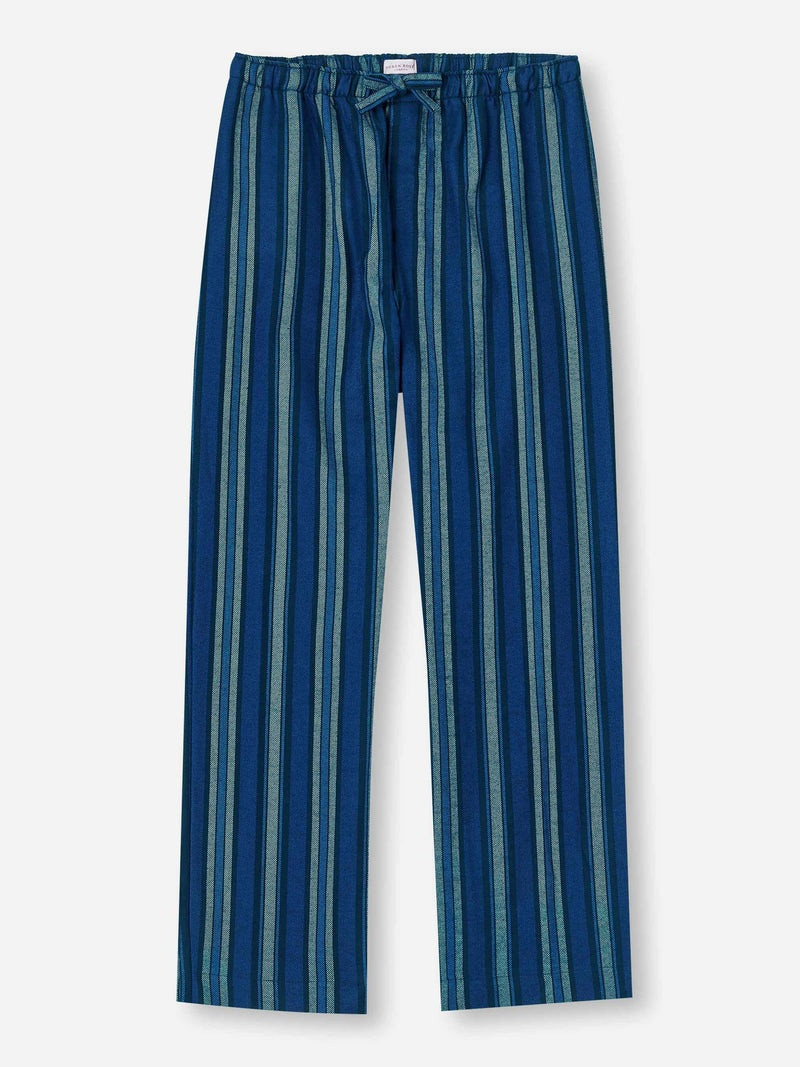 Men's Lounge Trousers Kelburn 38 Brushed Cotton Blue 1