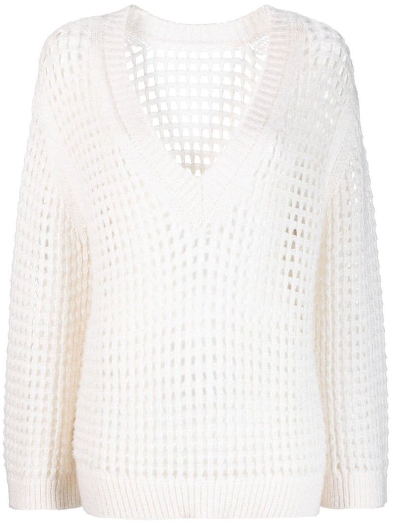 V-neck 오픈 니트 스웨터 1