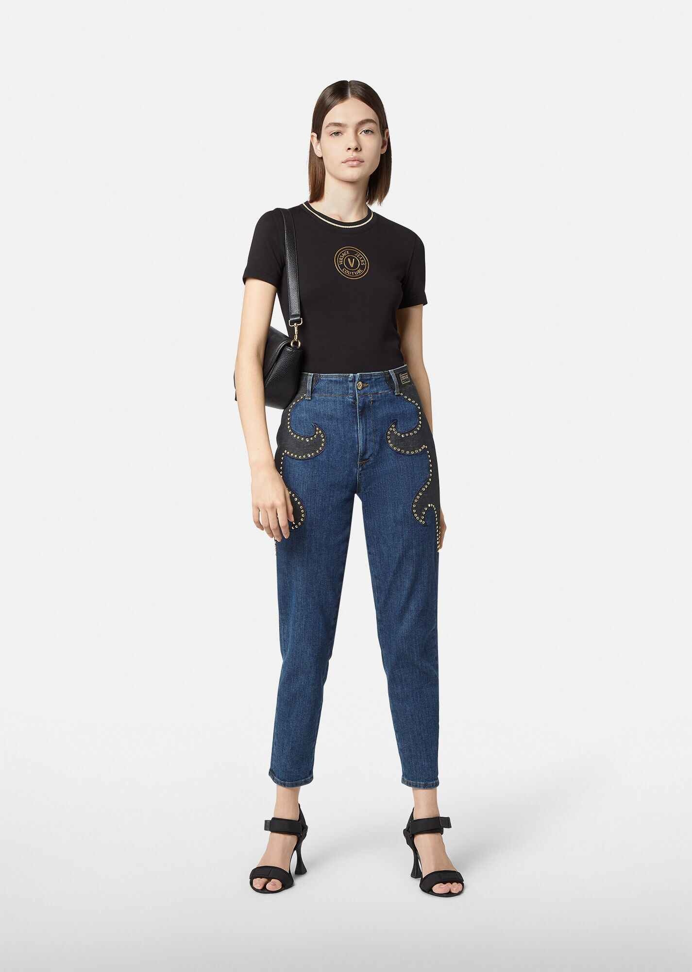 Studded Patch Jeans - 4