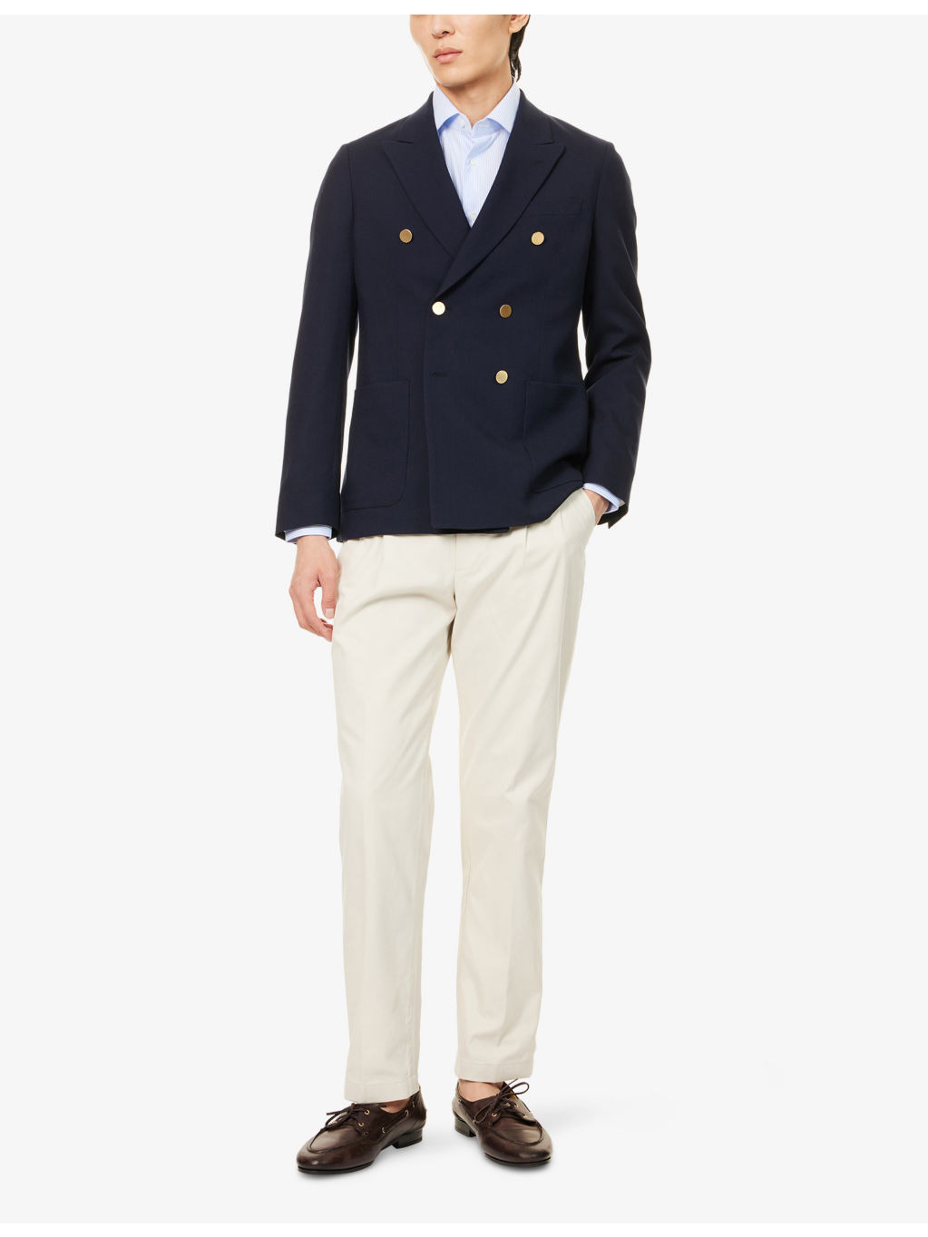 Double-Breasted Notched-Collar Woven Jacket - 2