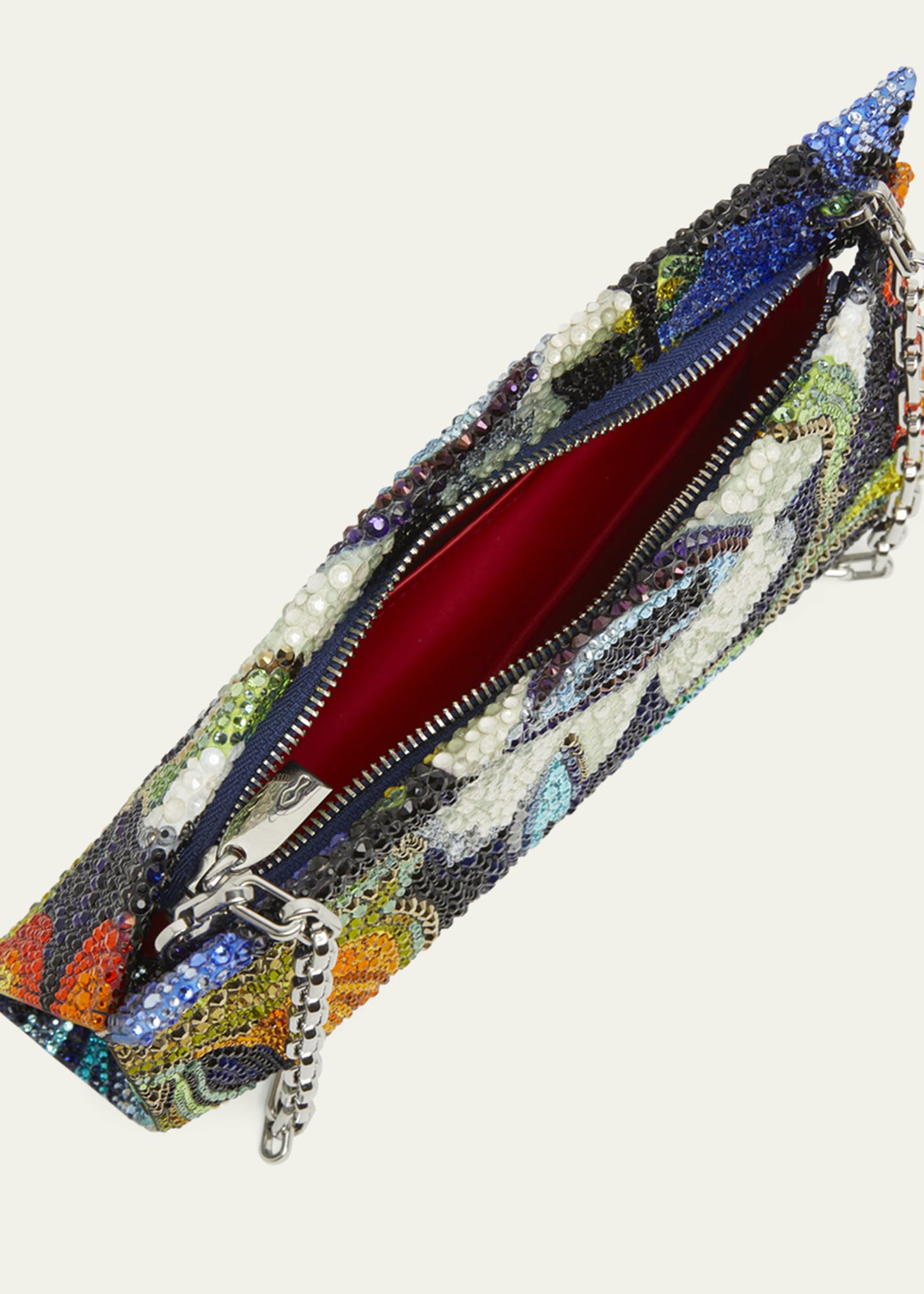 Loubi54 Small Shoulder Bag in Flower Strass Naplak Leather - 4