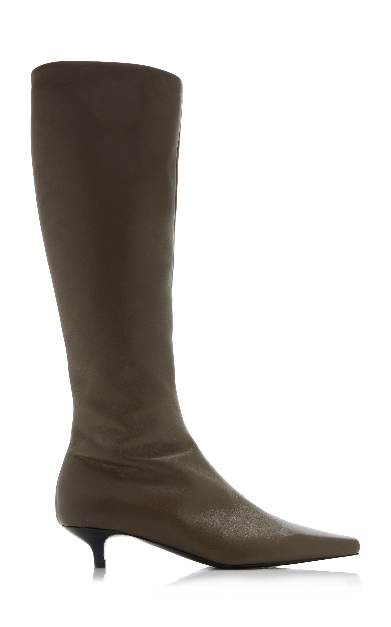 The Slim Leather Knee Boots brown - 1