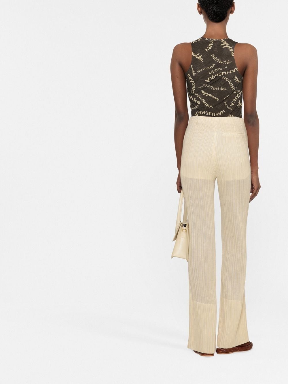 high-waisted straight-leg trousers - 3