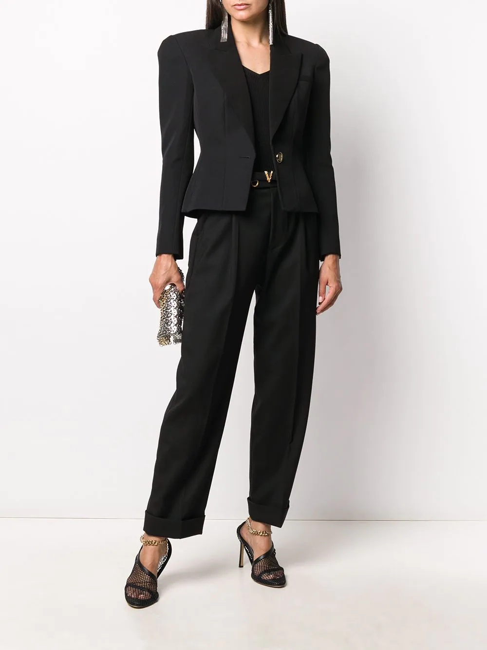 turn-up tailored trousers - 2