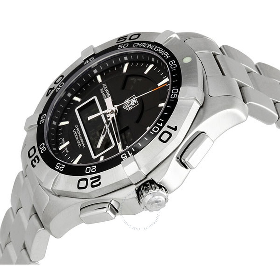 Pre-owned Tag Heuer Aquaracer Chronograph Black with both Analog and LCD display Dial Men's Watch CA - 2
