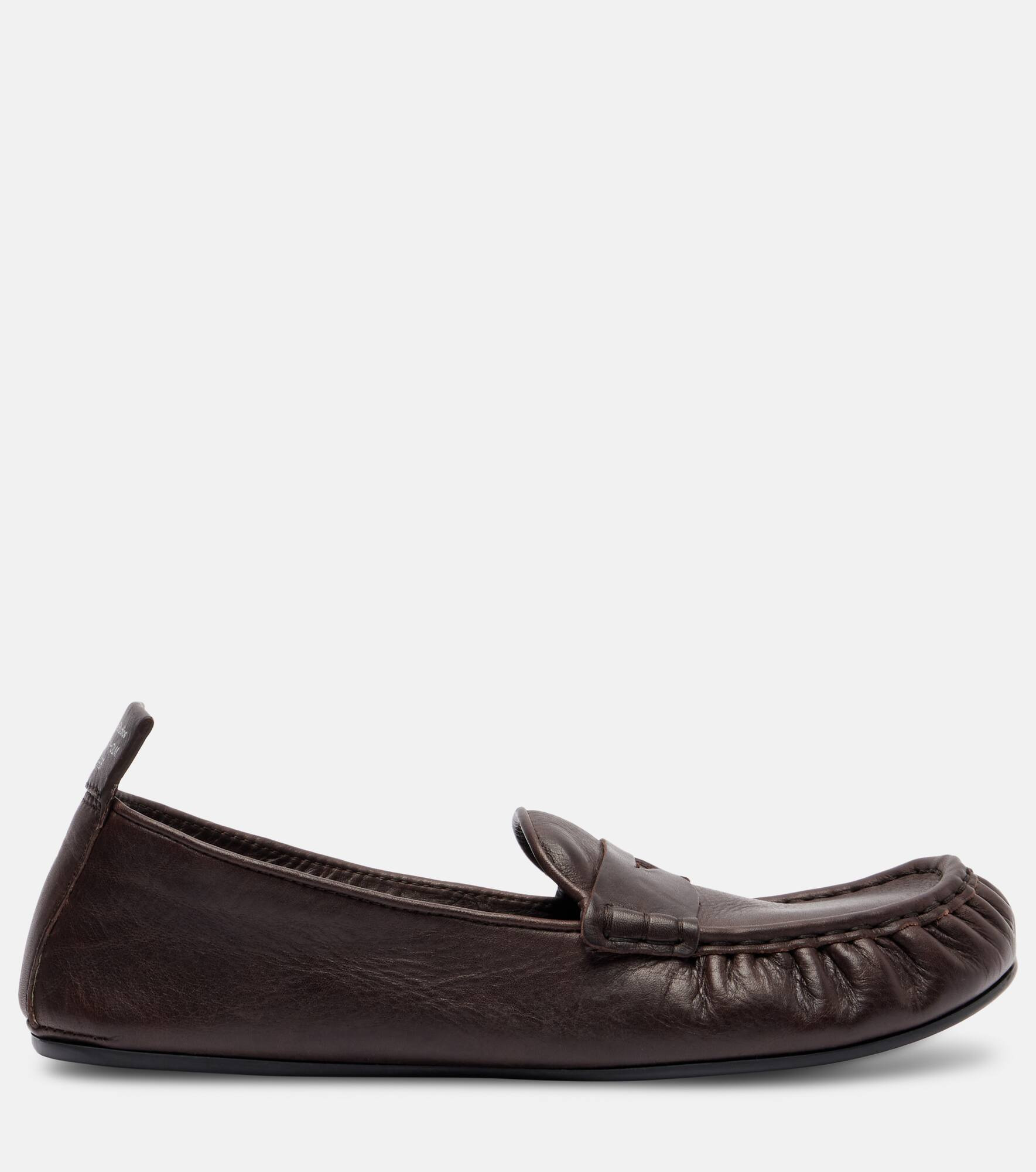 Leather penny loafers - 4