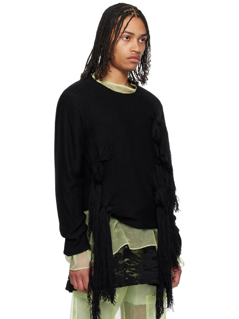 Black Worsted Wool Sweater 2
