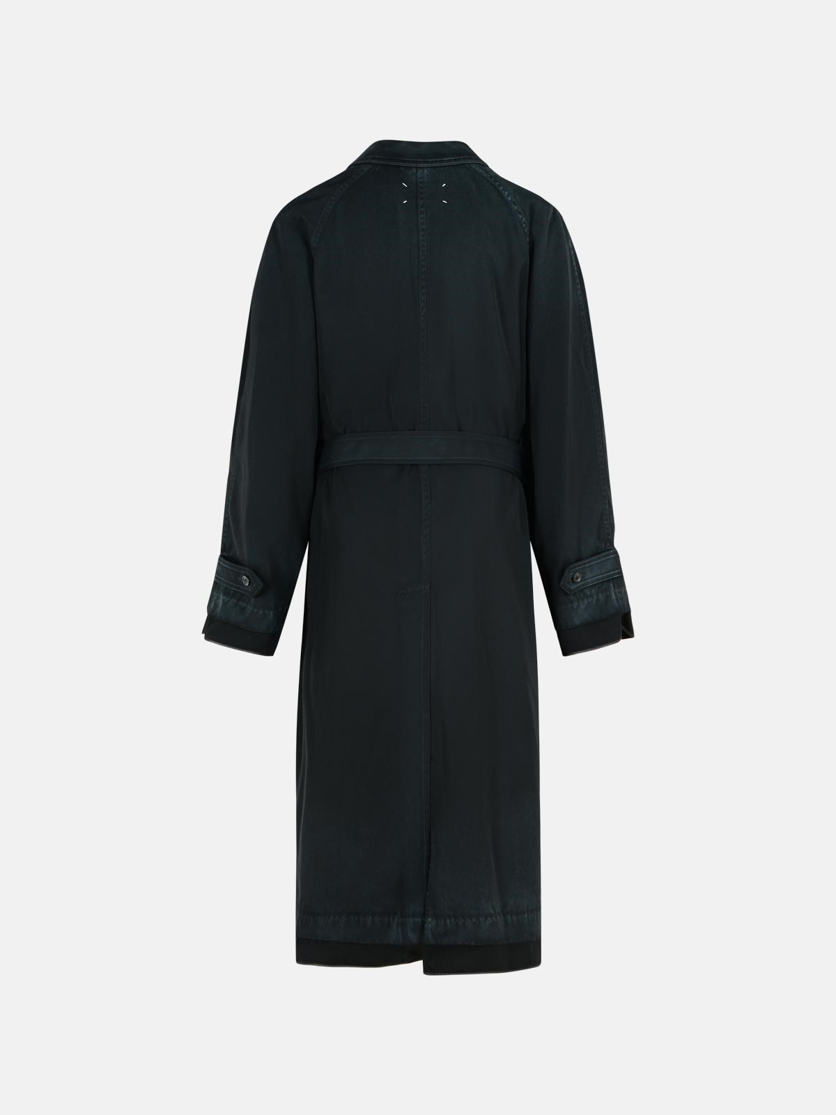 BLACK VIRGIN WOOL TRENCH COAT - 3
