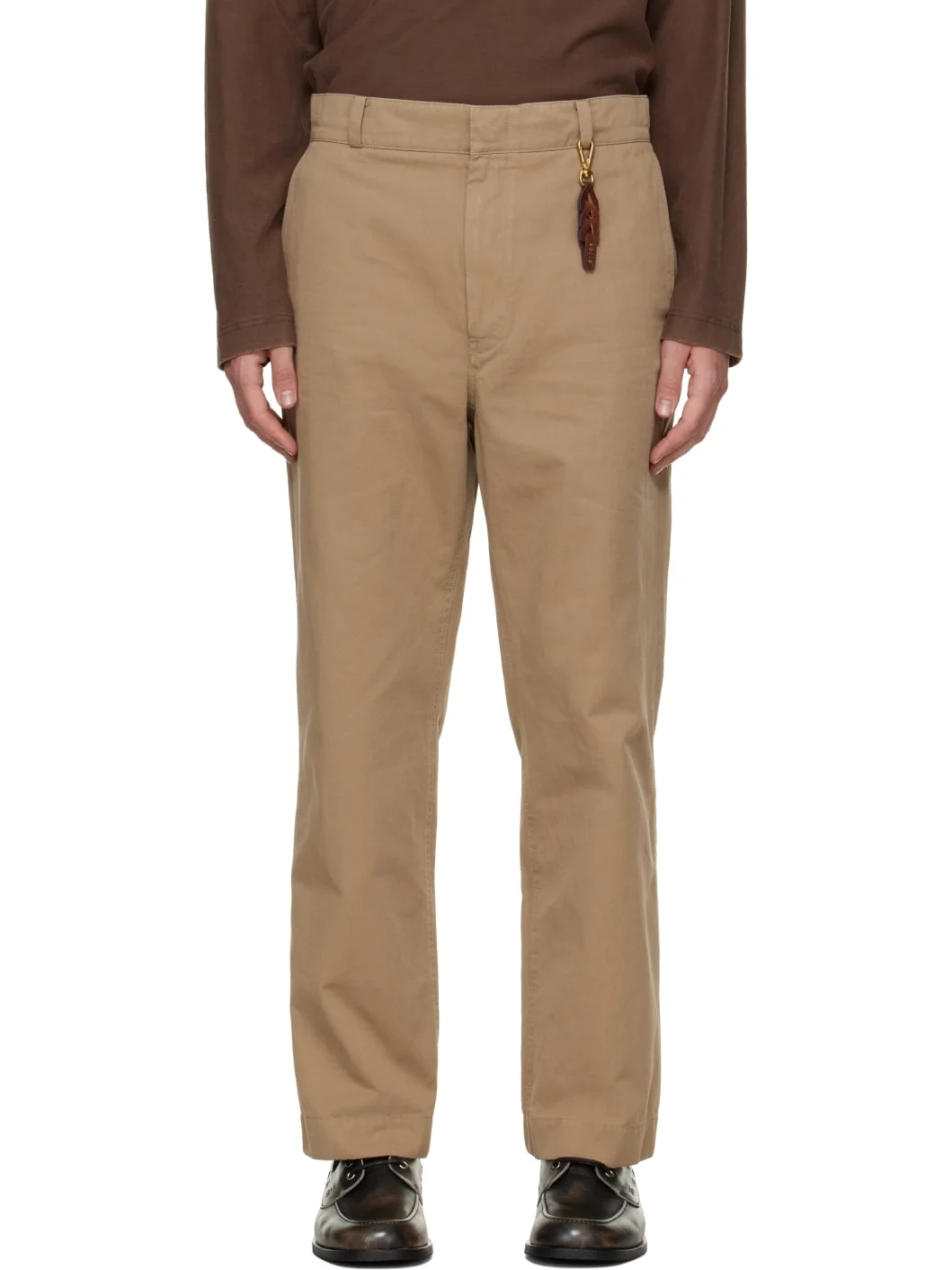 Beige Cotton Twill Trousers - 1