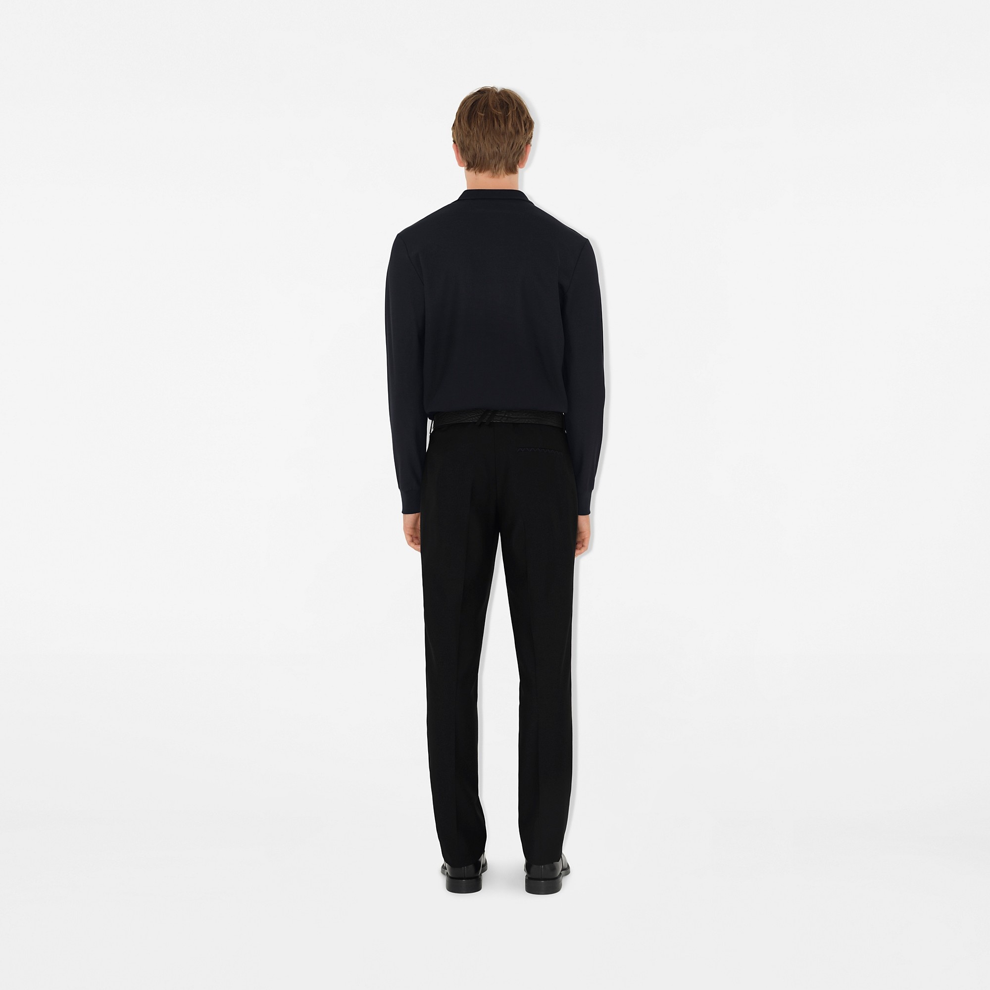 Long-sleeve Cotton Polo Shirt - 4