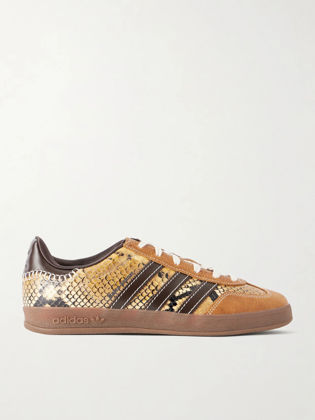 + Wales Bonner Gazelle Snake-effect Lace-up Leather Sneakers - 1