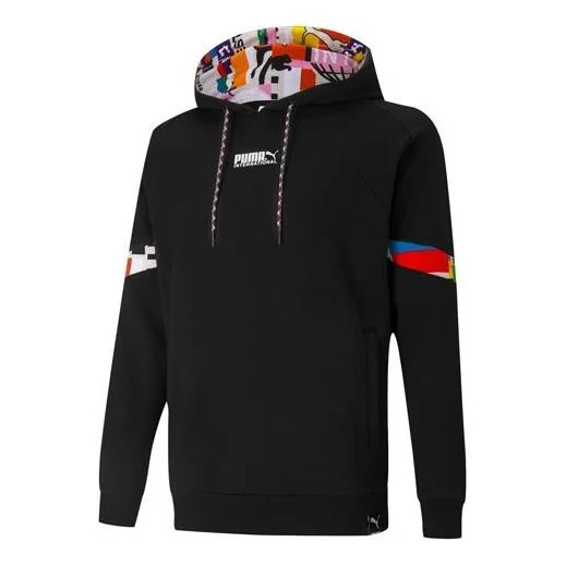 PUMA Intl Sports Stitching Printed Hooded Sweatshirt Black 531330-01 - 1