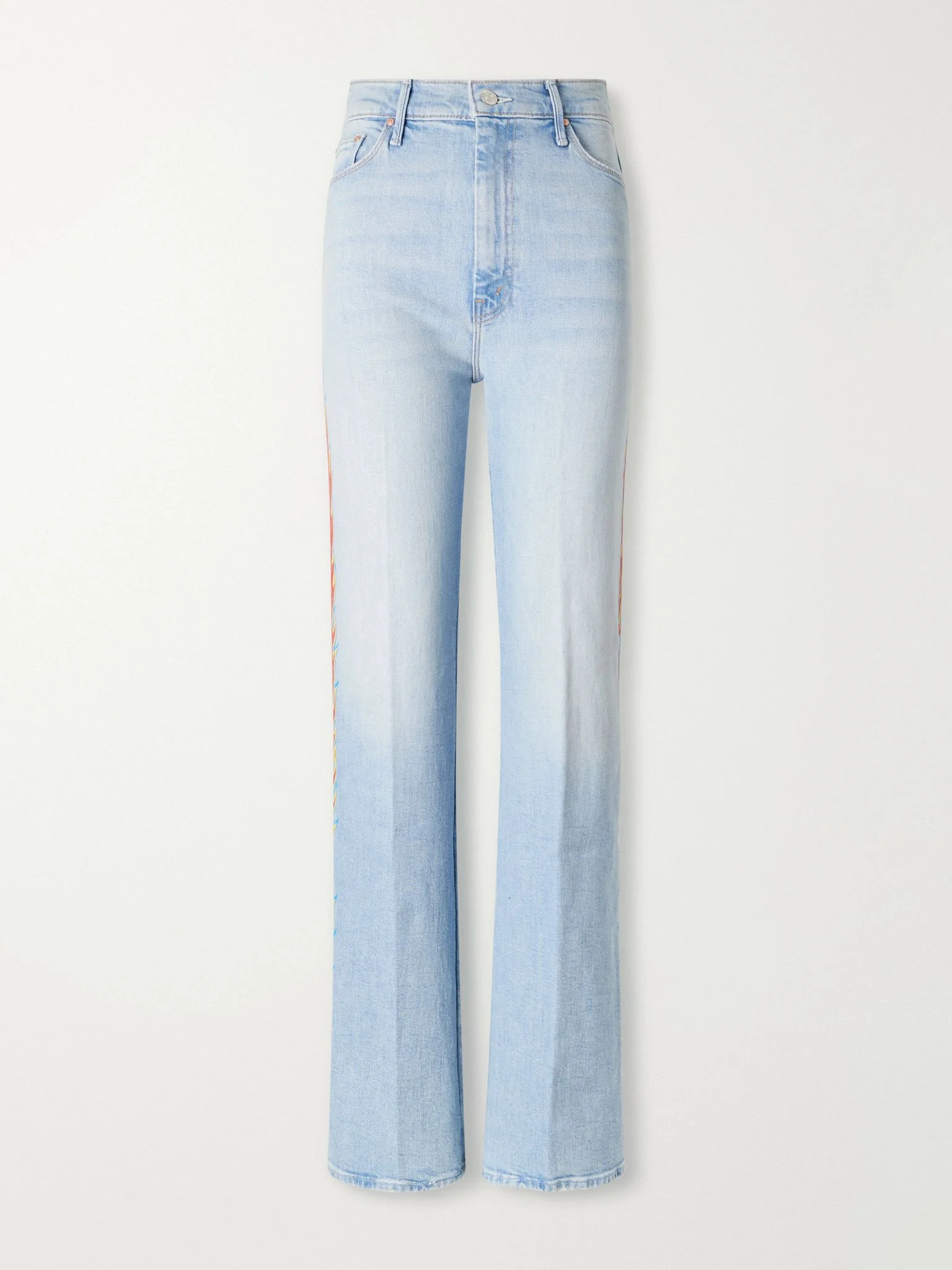 The Saloon Sneak printed high-rise straight-leg jeans Light denim - 1