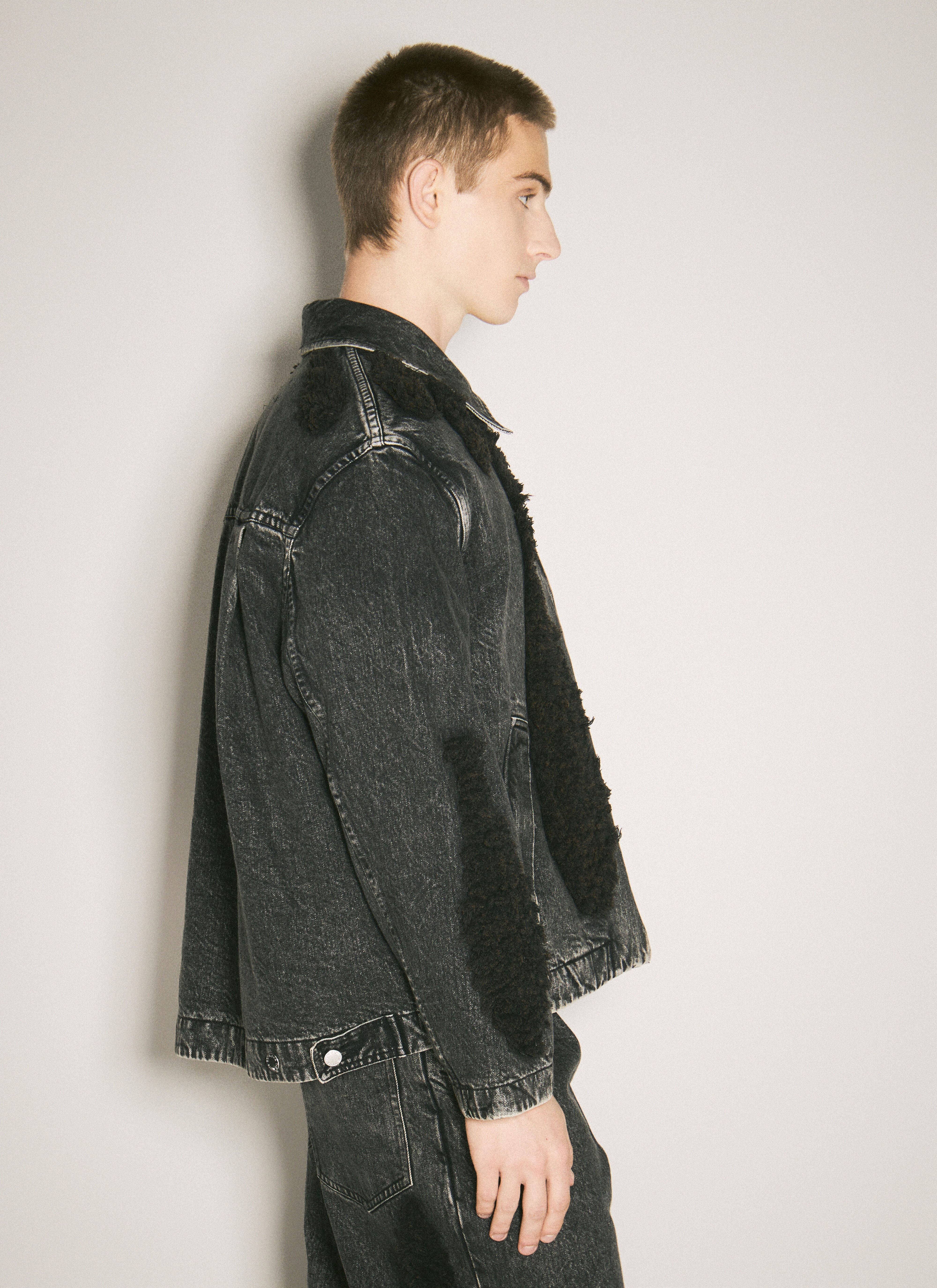 Zip-Up Denim Jacket - 4
