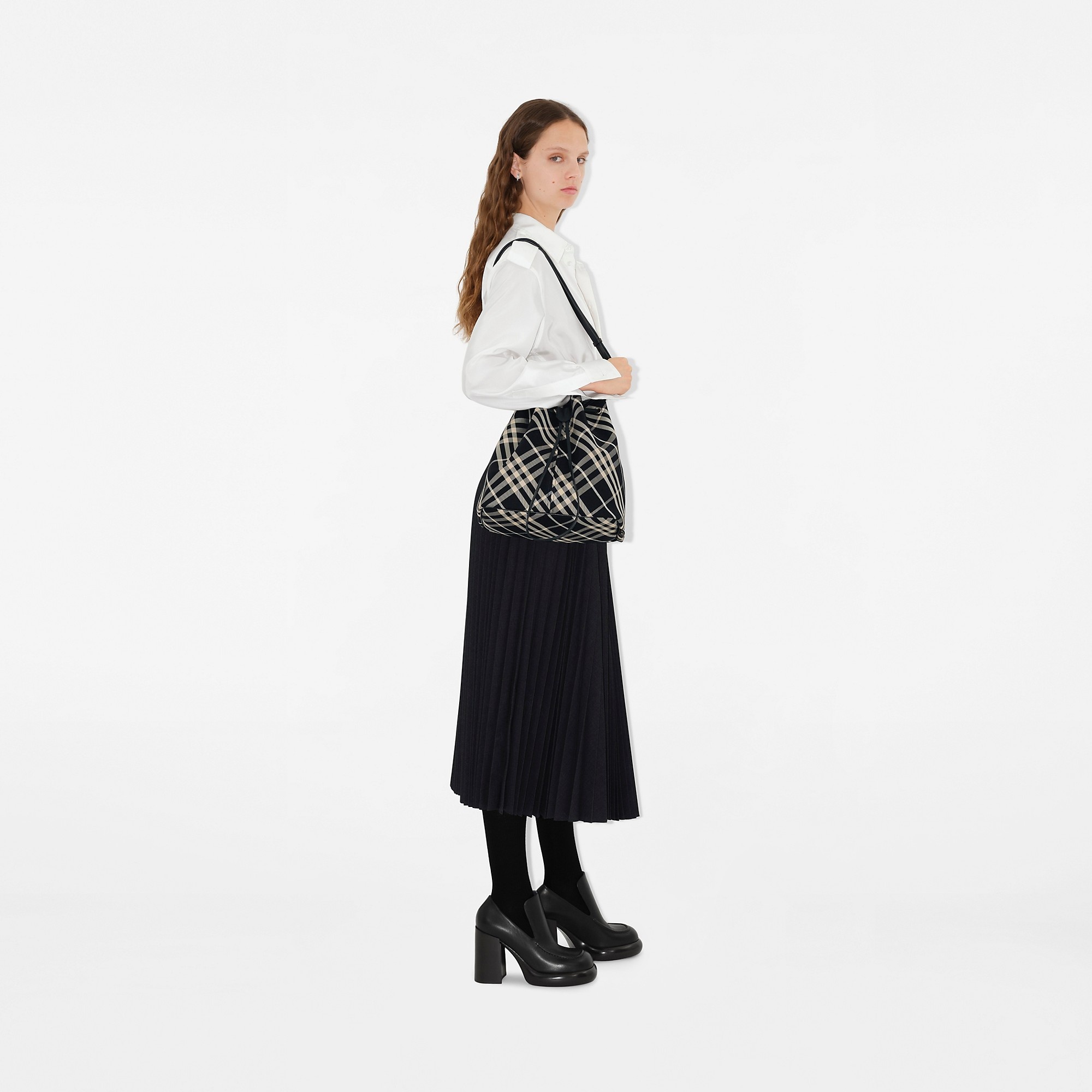 Medium Check Bucket Bag - 3